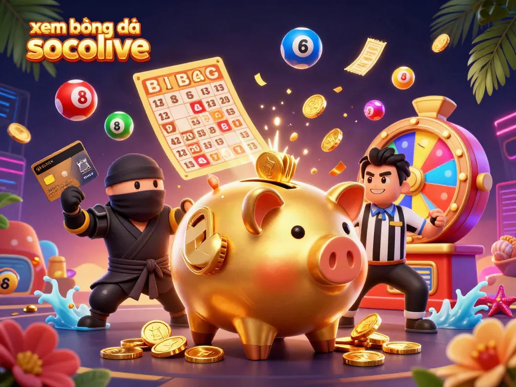 Spinning vibrant prize wheel and golden coins while watching xem bóng đá socolive